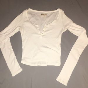 White long sleeve crop top